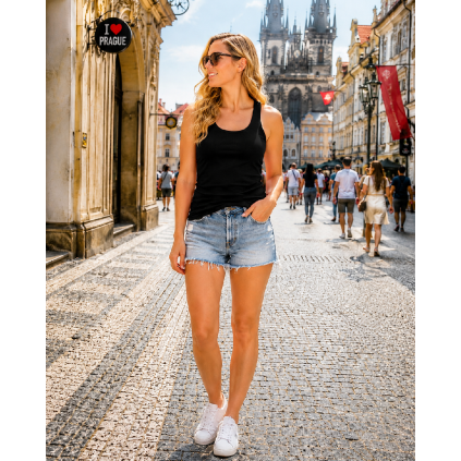 Dámské žebrované tílko Carolina černé