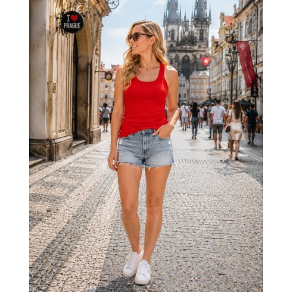 Dámské žebrované tílko Carolina červené