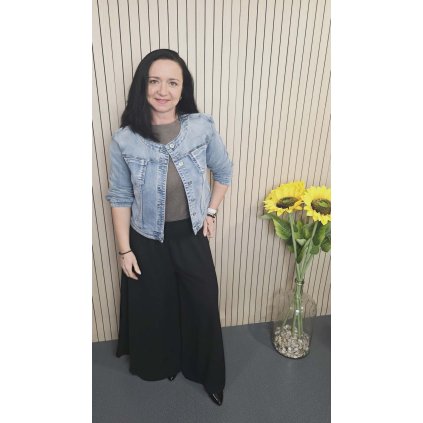 široká kalhotová sukně s pružným pasem černá