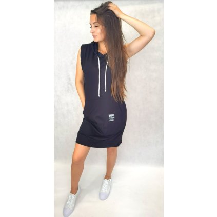 bavlněné černé šaty bez rukávů