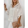 lněná košile s krajkou béžová