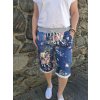 Dámské bermudy světle modré květy