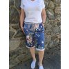 Dámské bermudy světle modré květy