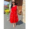 letní šaty s potiskem červené