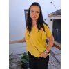 Plussize halenka IVON žlutá  Vzdušná letní halenka s ženskými detaily a možností podkasání