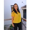 Plussize halenka IVON žlutá  Vzdušná letní halenka s ženskými detaily a možností podkasání