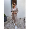 elegantní dlouhá kardigan světle hnědý