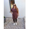 podzimní šaty plussize tmavě hnědé