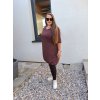 podzimní šaty plussize tmavě hnědé