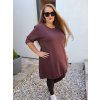 podzimní šaty plussize tmavě hnědé
