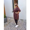 podzimní šaty plussize tmavě hnědé