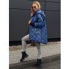 dlouhá podzimní bunda plussize modrá