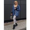 dlouhá podzimní bunda plussize modrá