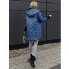 dlouhá podzimní bunda plussize modrá