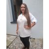 bílá plussize košile s pletenou vestičkou béžovou