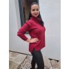 elegantní svetr s rolákem bordo
