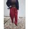 široké kalhoty s páskem bordo