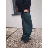 široké kalhoty s páskem tmavě zelené