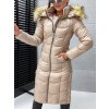 dlouhý zimní kabát prošívaný béžový