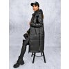 dámský dlouhý zimní kabát černý