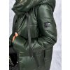 dlouhý zimní kabát tmavě zelený