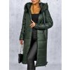 dlouhý zimní kabát tmavě zelený