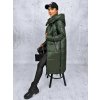 dlouhý zimní kabát tmavě zelený