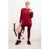 Dámská souprava bavlněná mikina a legíny s nápisem Minimal bordo (Velikost universal, Barva Bordó)