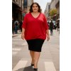plussize tunika třpytivá červená