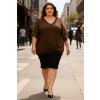 třpytivá tunika plussize hnědá