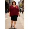 třpytivá tunika plussize bordo