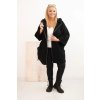Dámský kabát Plus Size s kapucí a zipem černý (Velikost universal, Barva Černá)