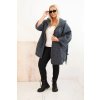 Dámský kabát Plus Size s kapucí a zipem grafitový (Velikost universal, Barva Grafit)