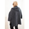 Dámský kabát Plus Size s kapucí a zipem grafitový (Velikost universal, Barva Grafit)