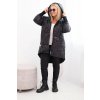 Dámská zimní bunda Plus Size prošívaná s kapucí černá (Velikost universal, Barva Černá)