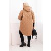 Dámská zimní bunda Plus Size prošívaná s kapucí camel (Velikost universal, Barva Camelová)
