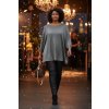 třpytivá oversize tunika šedá