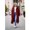 dlouhý oversize kabát s kapucí vínový