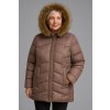 zimní bunda s kapucí pro ženy nejen 50+60+70+ hnědá