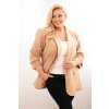 Dámské plus size sako camel (Velikost universal, Barva Camelová)