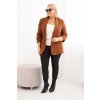 Dámské sako s podšívkou XL/2XL hnědé (Velikost XL/XXL, Barva Hnědá)