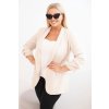 Dámské sako s podšívkou XL/2XL béžové (Velikost XL/XXL, Barva Béžová)