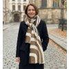 elegantní hřejivá šála hnědo-béžová