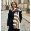 elegantní hřejivá šála hnědo-béžová