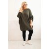 Dámský svetr Plus Size khaki (Velikost universal, Barva Khaki)