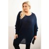 Dámský svetr Plus Size modrý (Velikost universal, Barva Námořnická modř)