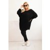Dámský svetr Plus Size černý (Velikost universal, Barva Černá)
