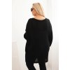 Dámský svetr Plus Size černý (Velikost universal, Barva Černá)