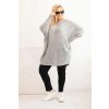 Dámský svetr Plus Size šedý (Velikost universal, Barva Grey)