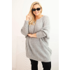 Dámský svetr Plus Size šedý (Velikost universal, Barva Grey)